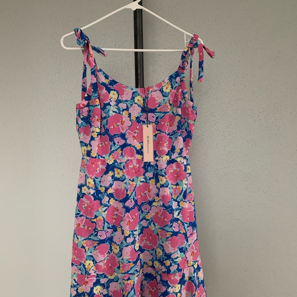 BCBGeneration Pink and Blue Floral Dress